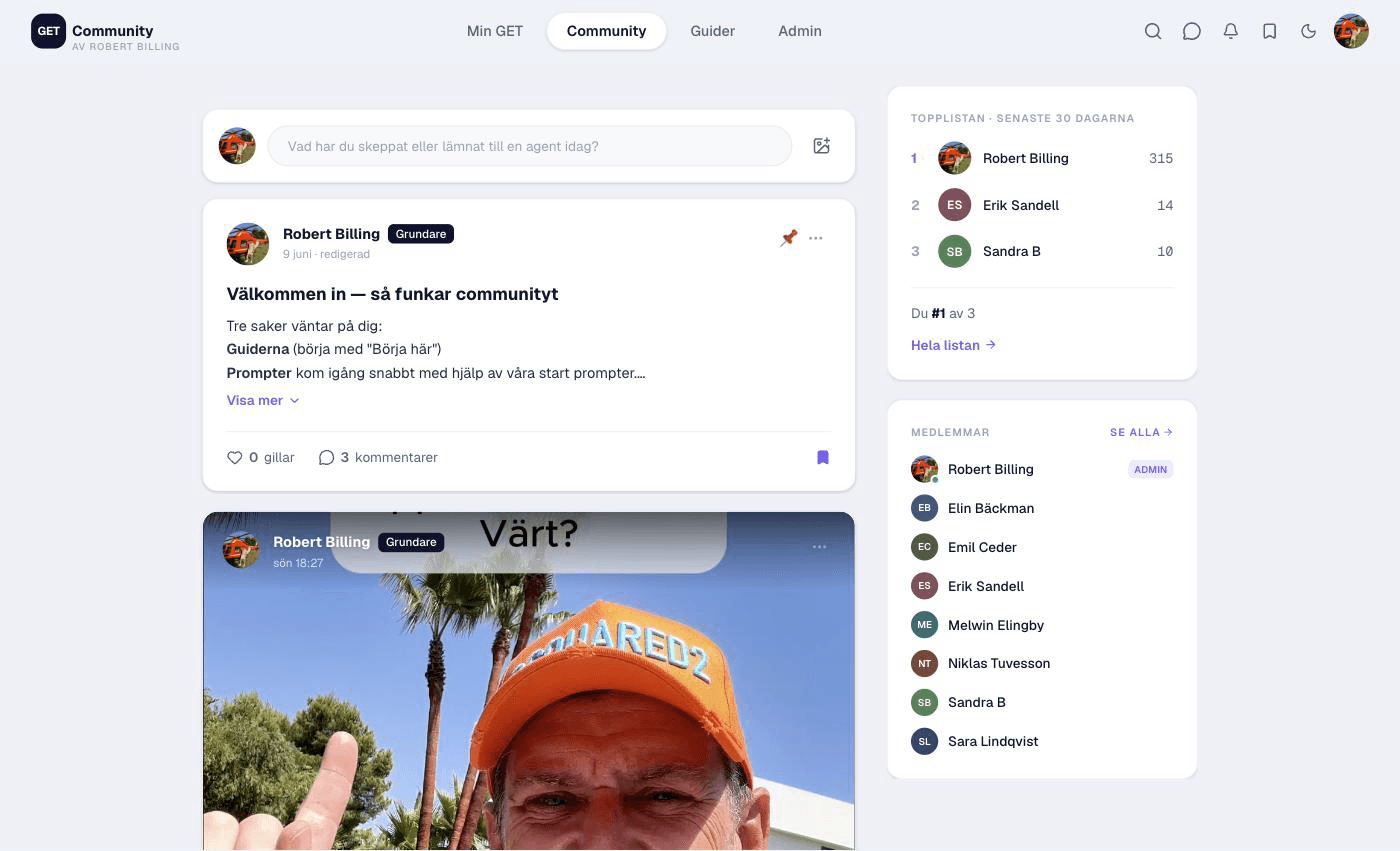 Communityt: flödet, topplistan och medlemmarna